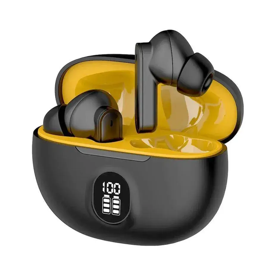 New one Premium Wireless Earbuds Black Yellow Bluetooth 5.3